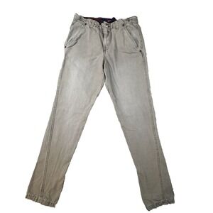 Pool Men's 40 (30.5x32.5) Gray‎ Elastic Waist Corduroy Trim Utility Pants Casual